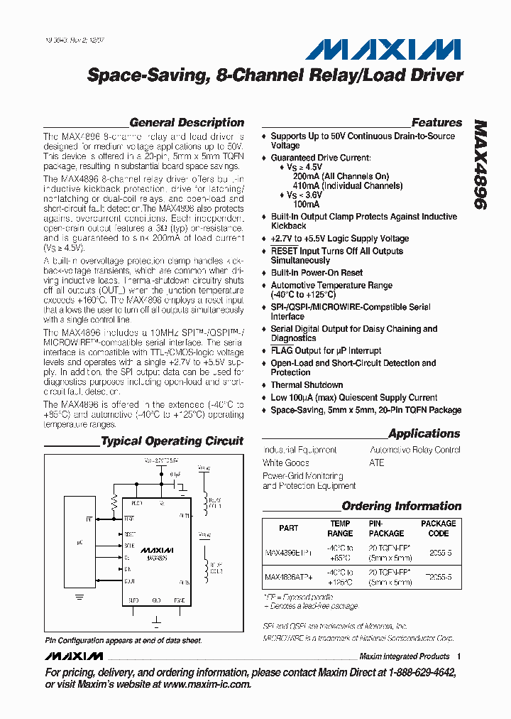 MAX4896ATP_6029434.PDF Datasheet
