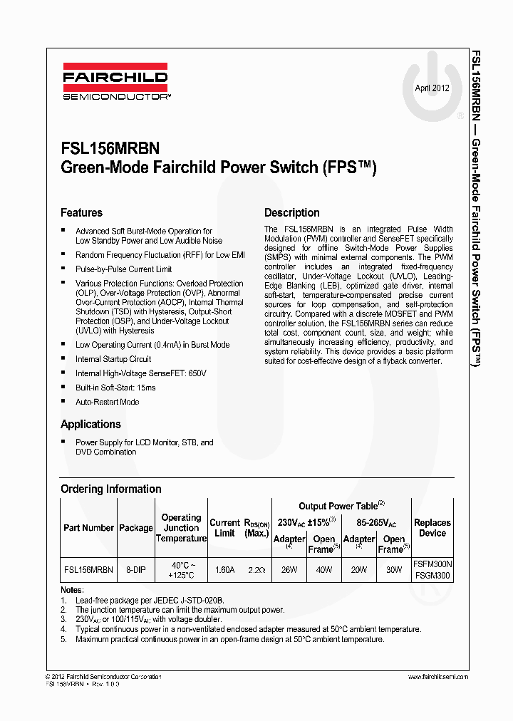 FSL156MRBN_6042007.PDF Datasheet