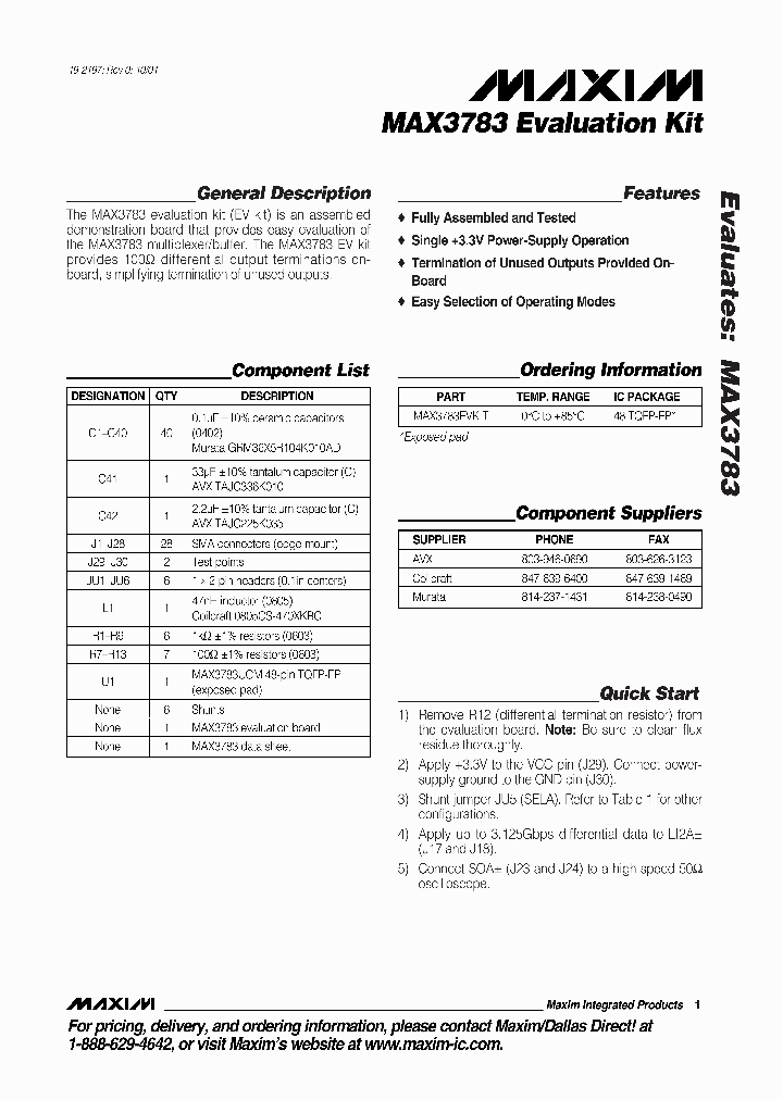 MAX3783EVKIT_6057792.PDF Datasheet