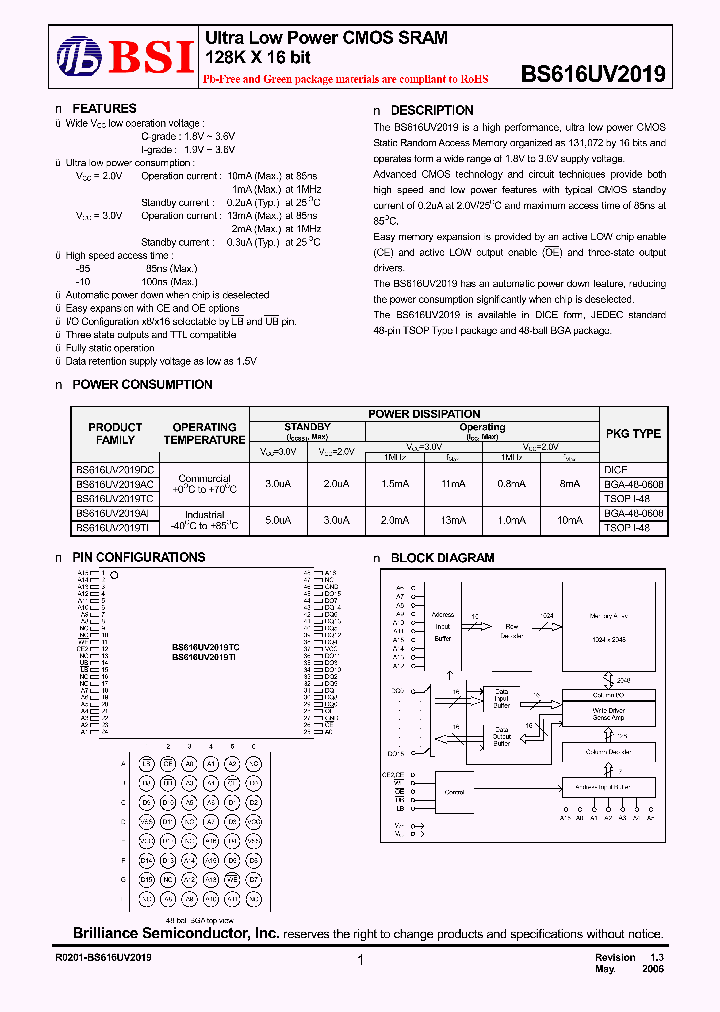 BS616UV2019AI85_6092830.PDF Datasheet