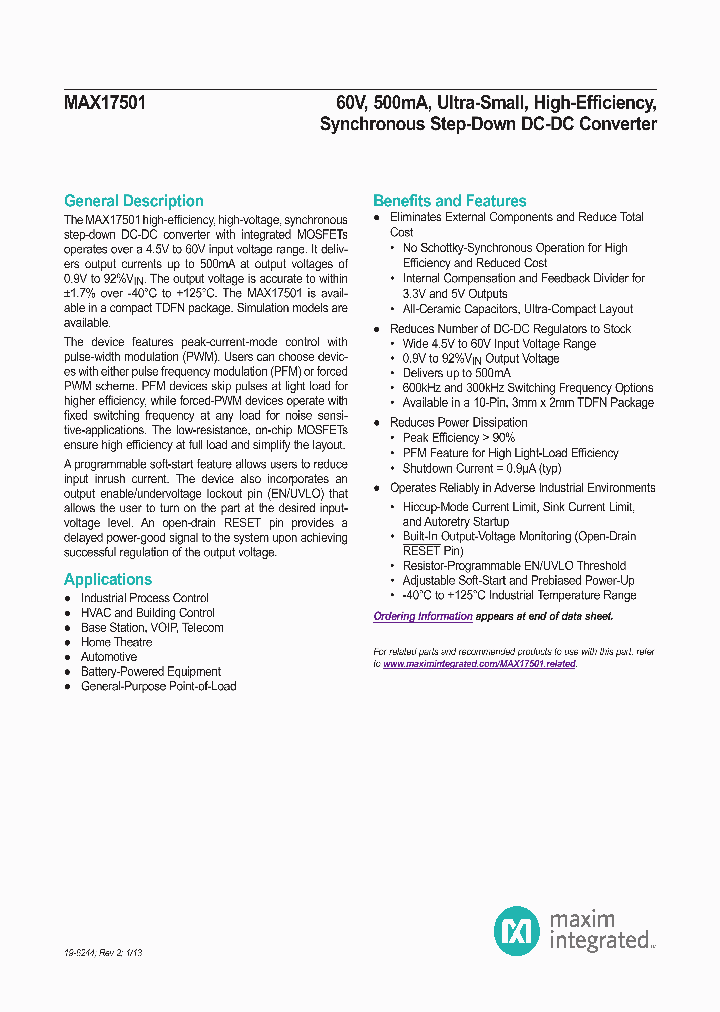 MAX17501AATB_6095536.PDF Datasheet