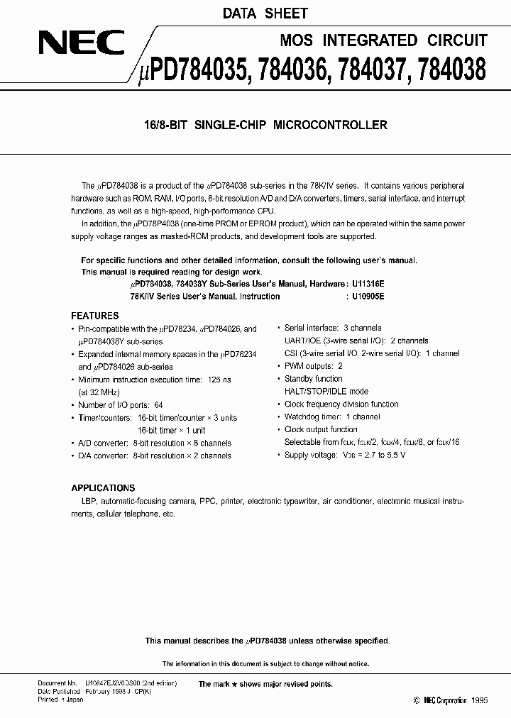 UPD784038_6101121.PDF Datasheet