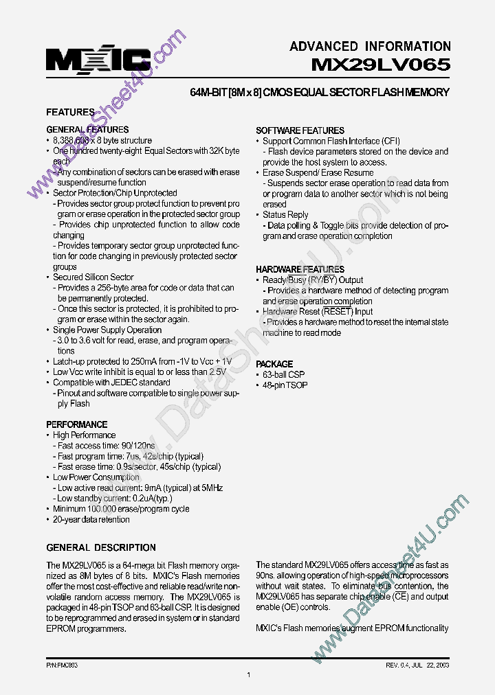 MX29LV065_6115458.PDF Datasheet
