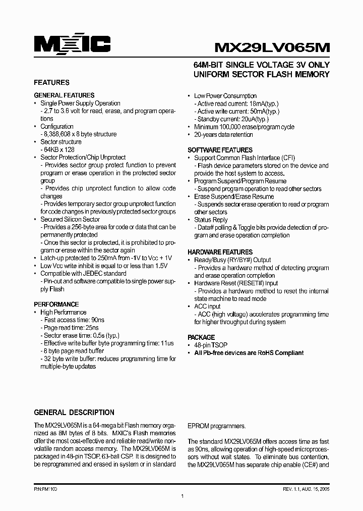 MX29LV065M_6115460.PDF Datasheet