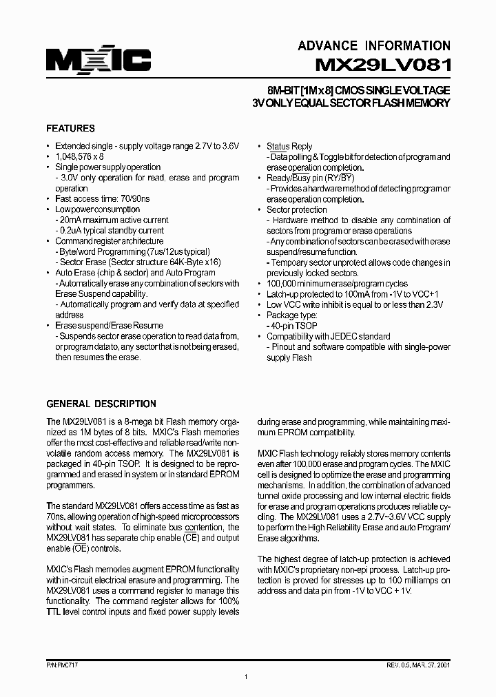MX29LV081_6115484.PDF Datasheet
