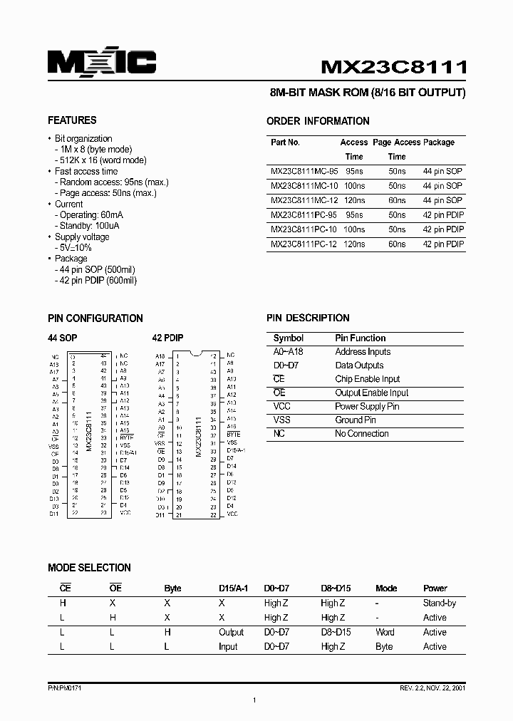 MX23C8111PC-95_6116705.PDF Datasheet