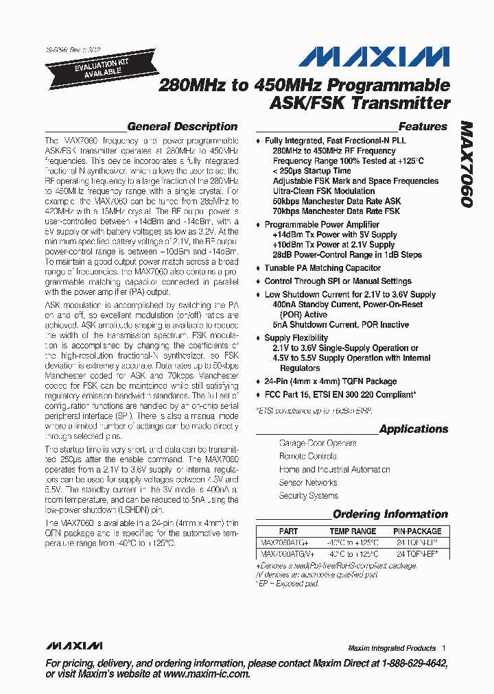 MAX7060ATGV_6130370.PDF Datasheet