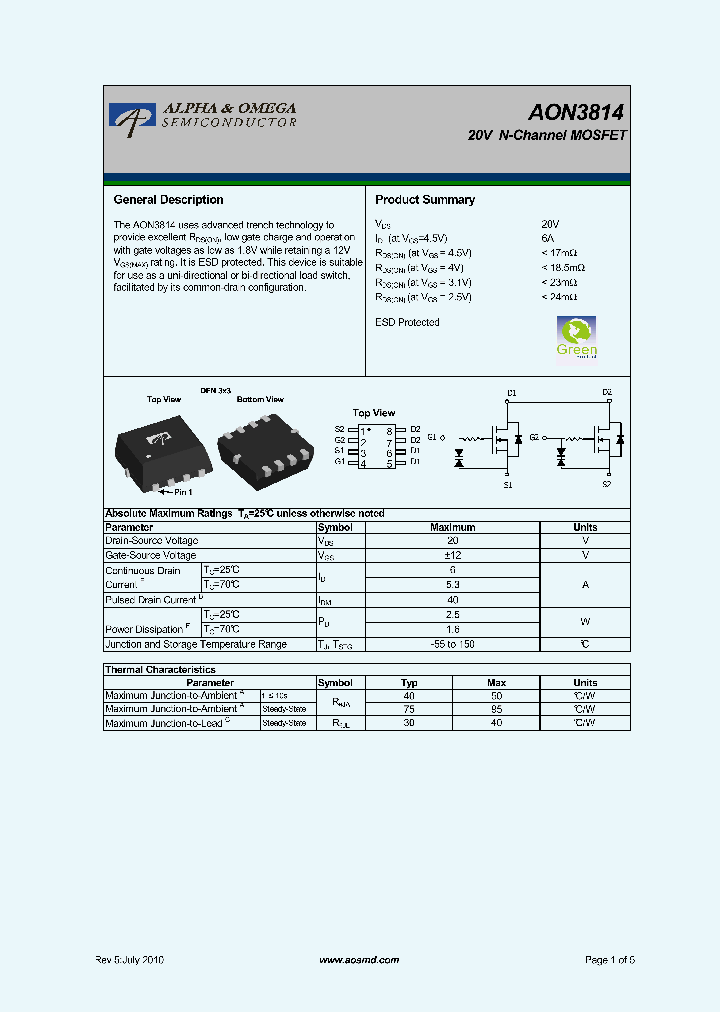 AON3814_6149085.PDF Datasheet