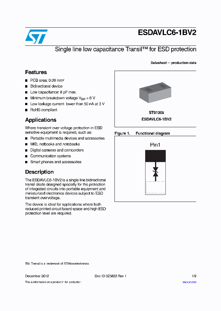 ESDAVLC6-1BV2_6154375.PDF Datasheet