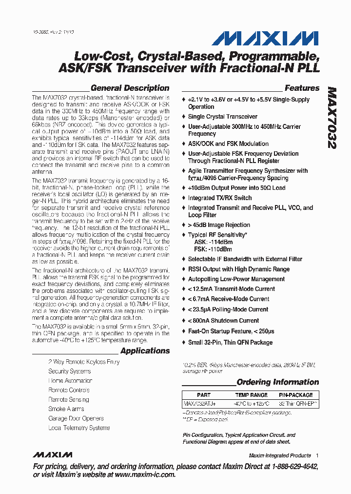 MAX7032ATJ_6179964.PDF Datasheet