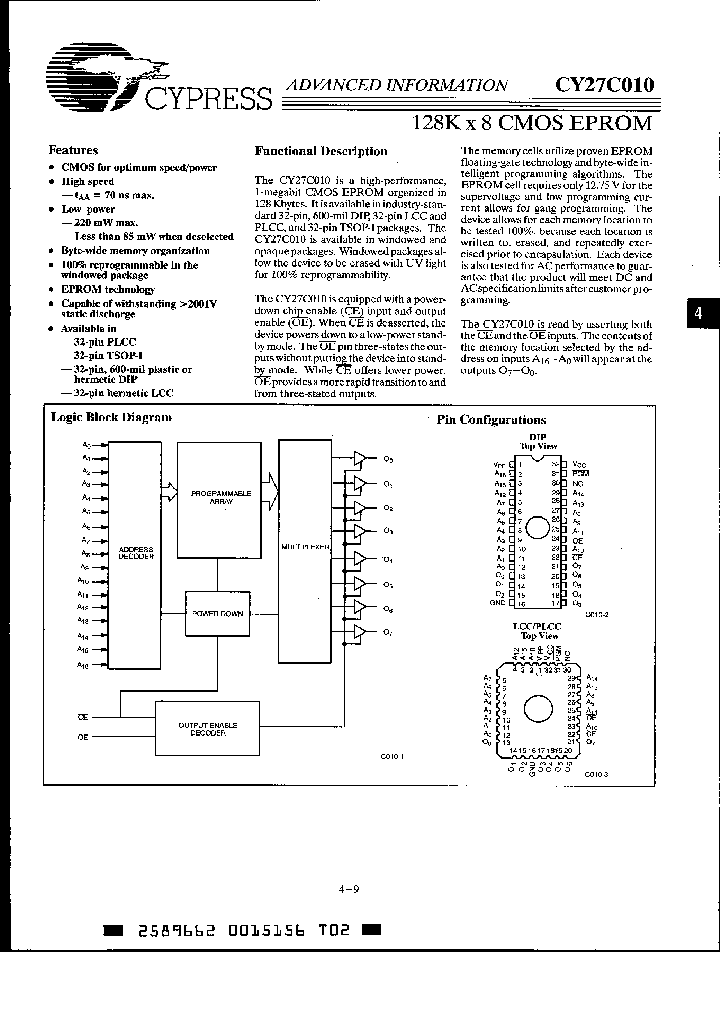 CY27C010-70LMB_6178266.PDF Datasheet
