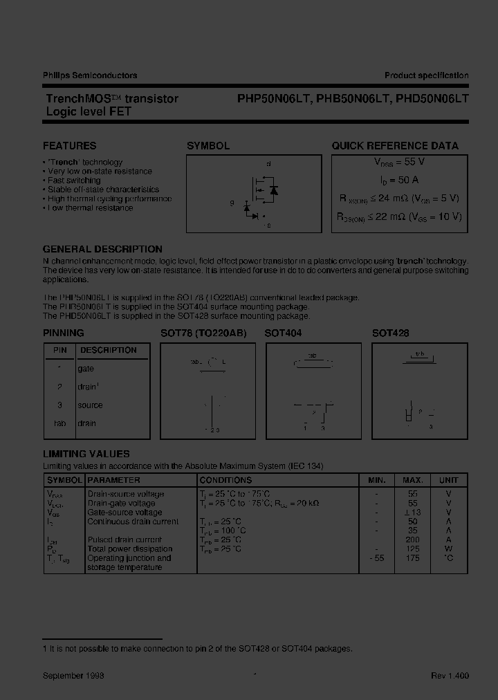 PHB50N06LTTR_6184833.PDF Datasheet