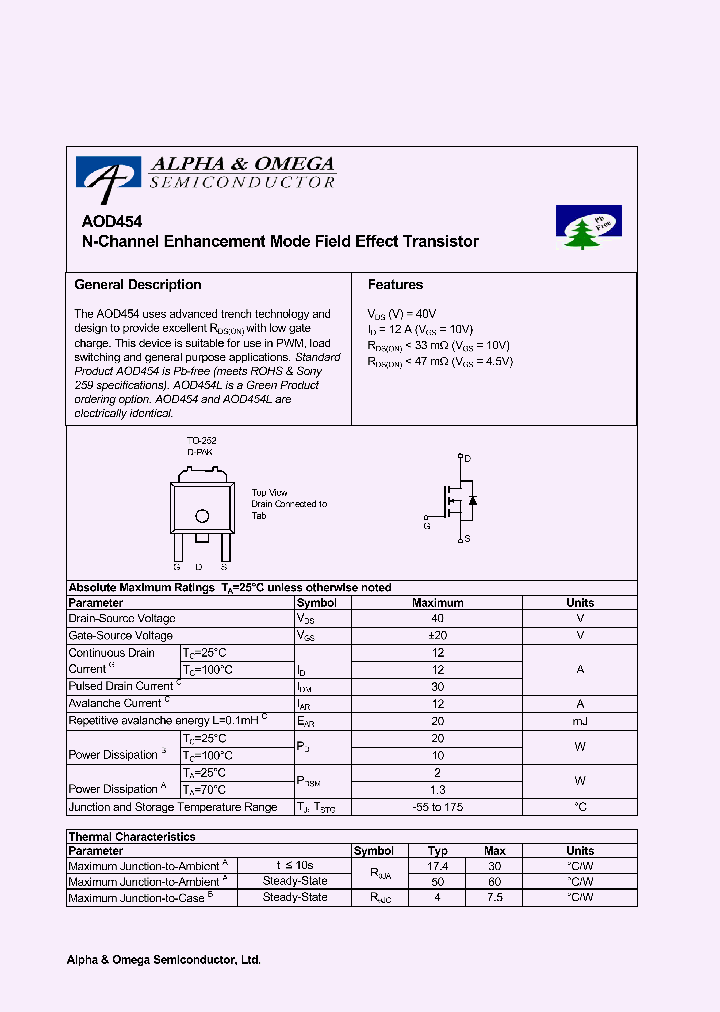 AOD454L_6206798.PDF Datasheet