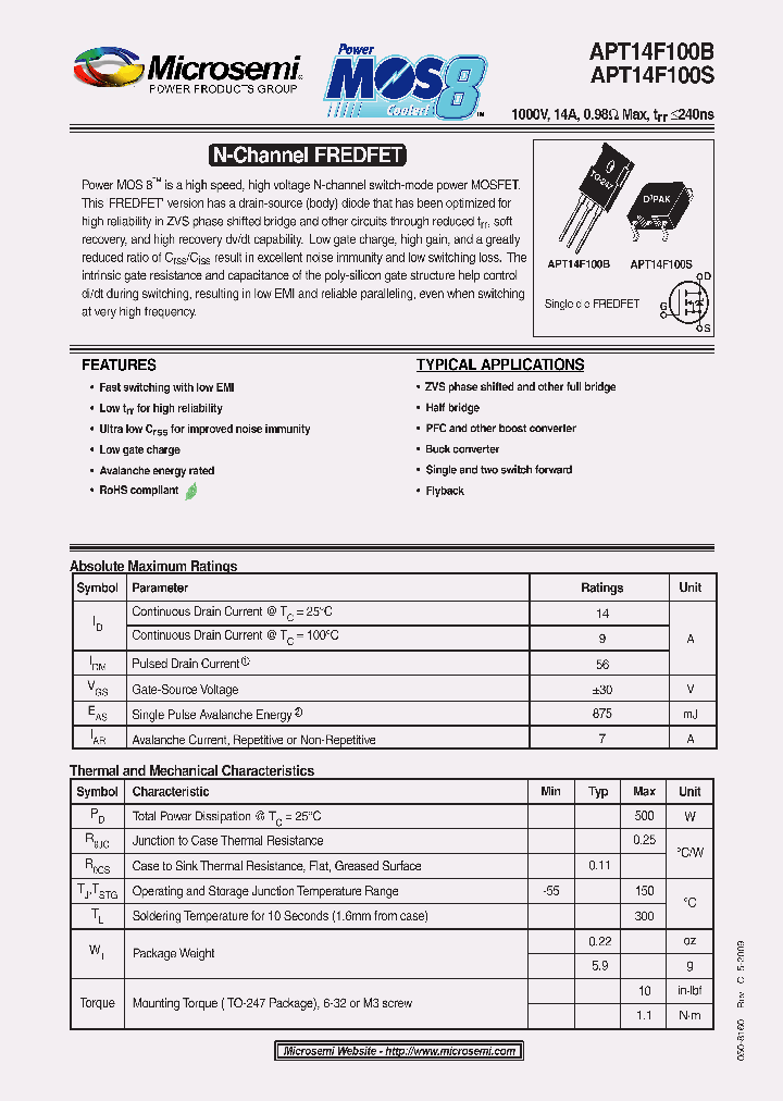 APT14F100S_6225884.PDF Datasheet