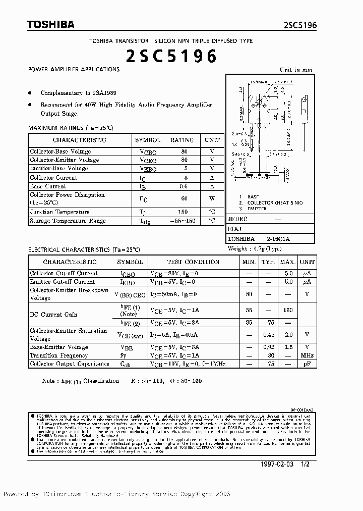 2SC5196O_6228748.PDF Datasheet
