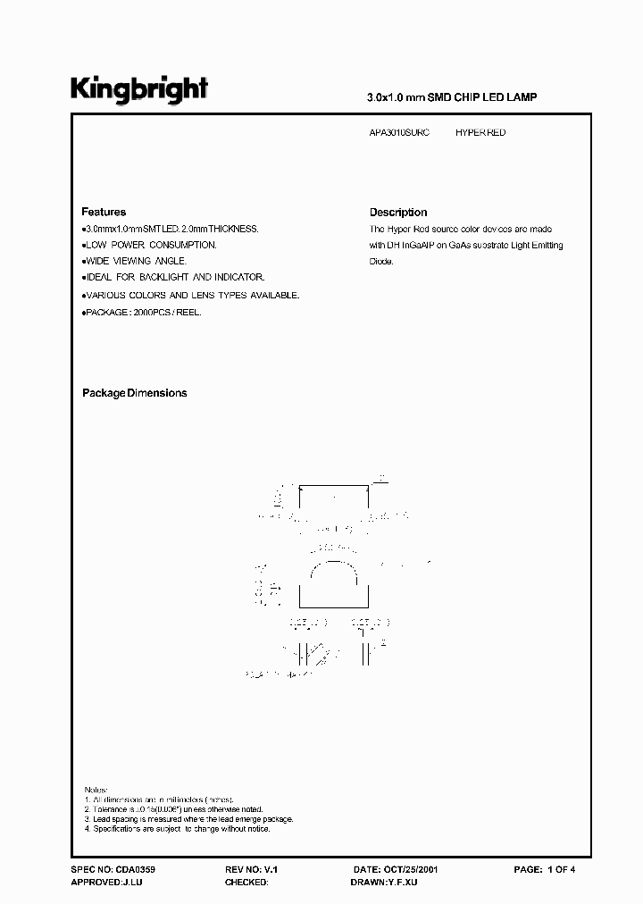 APA3010SURC_6231427.PDF Datasheet