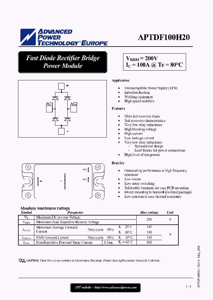 APTDF100H20_6272440.PDF Datasheet