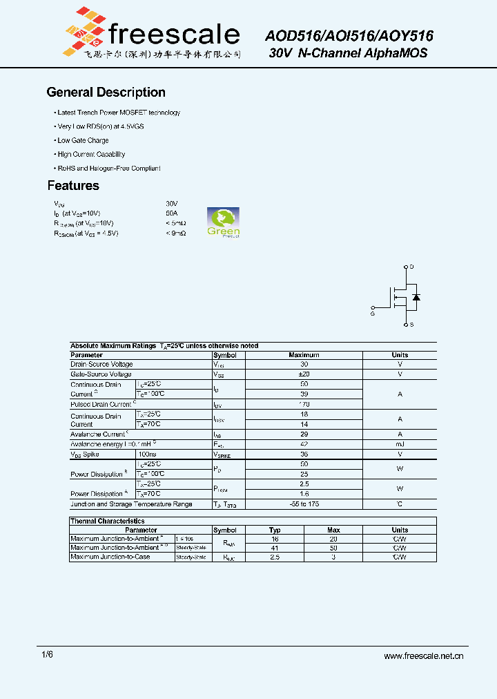 AOD516_6294000.PDF Datasheet