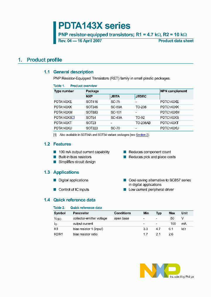 PDTA143XE_6309694.PDF Datasheet
