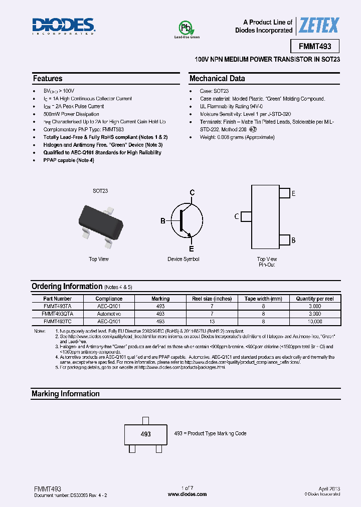 FMMT493QTA_6324962.PDF Datasheet