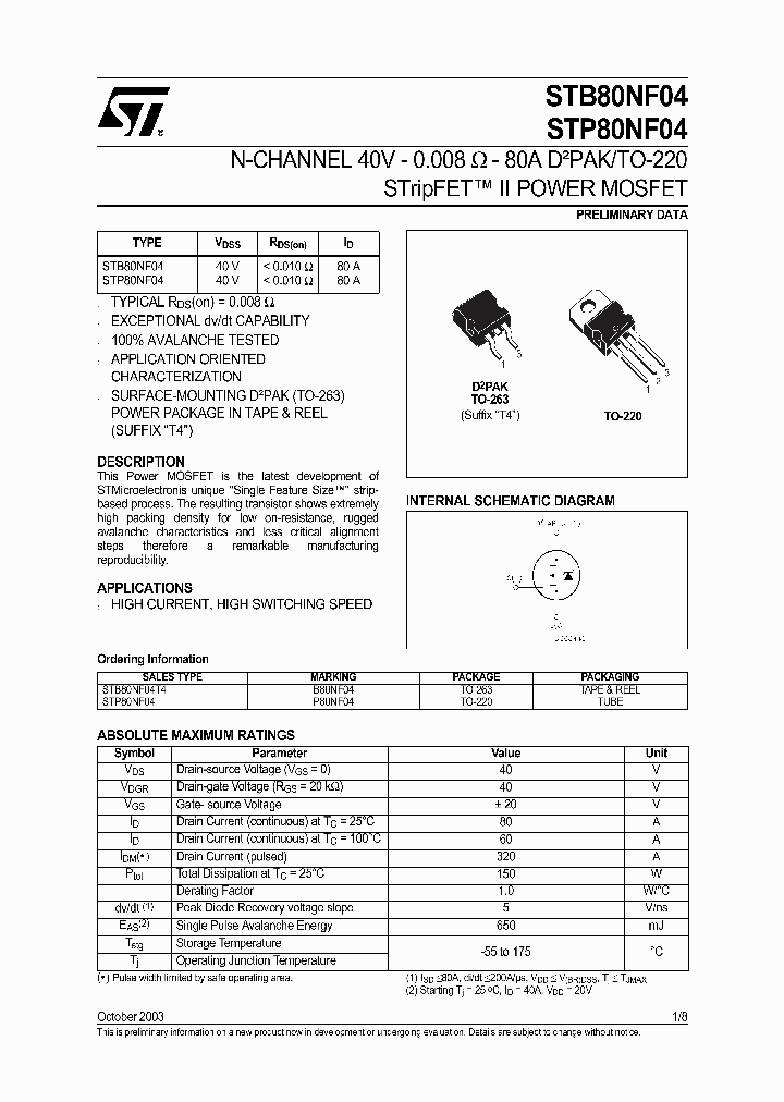 STB80NF04_6334459.PDF Datasheet