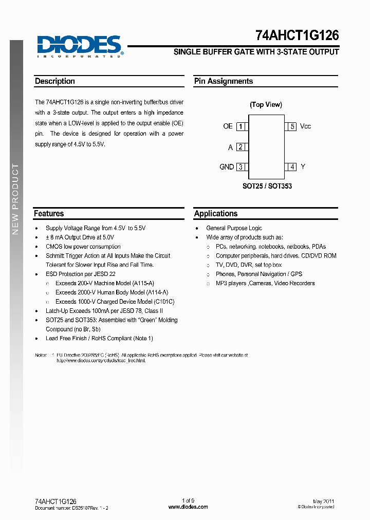 74AHCT1G126W5-7_6368914.PDF Datasheet