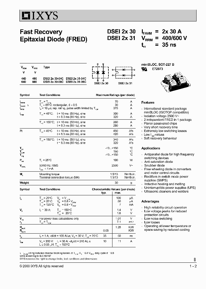 DSEI2X30-06C_6369465.PDF Datasheet