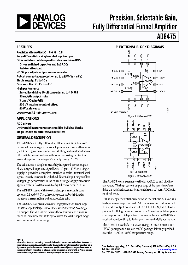 AD8475_6374085.PDF Datasheet