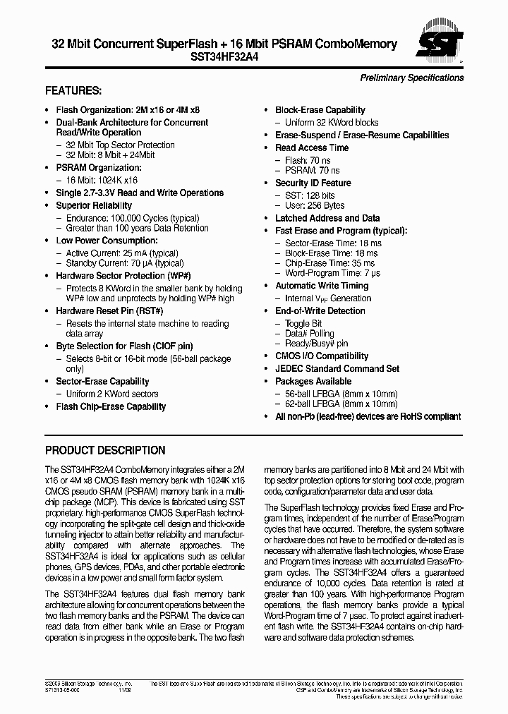SST34HF32A4-70-4E-L1PE_6375363.PDF Datasheet