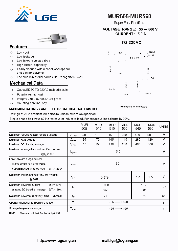 MUR540_6385689.PDF Datasheet