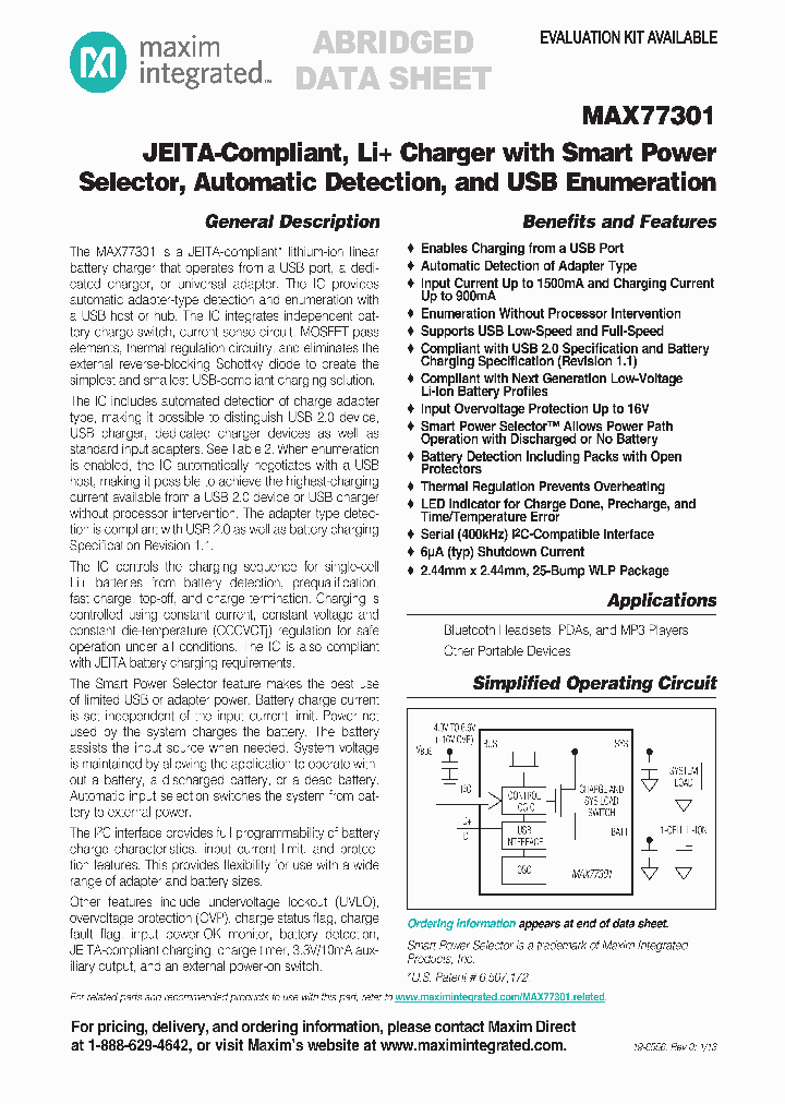 MAX77301_6386409.PDF Datasheet