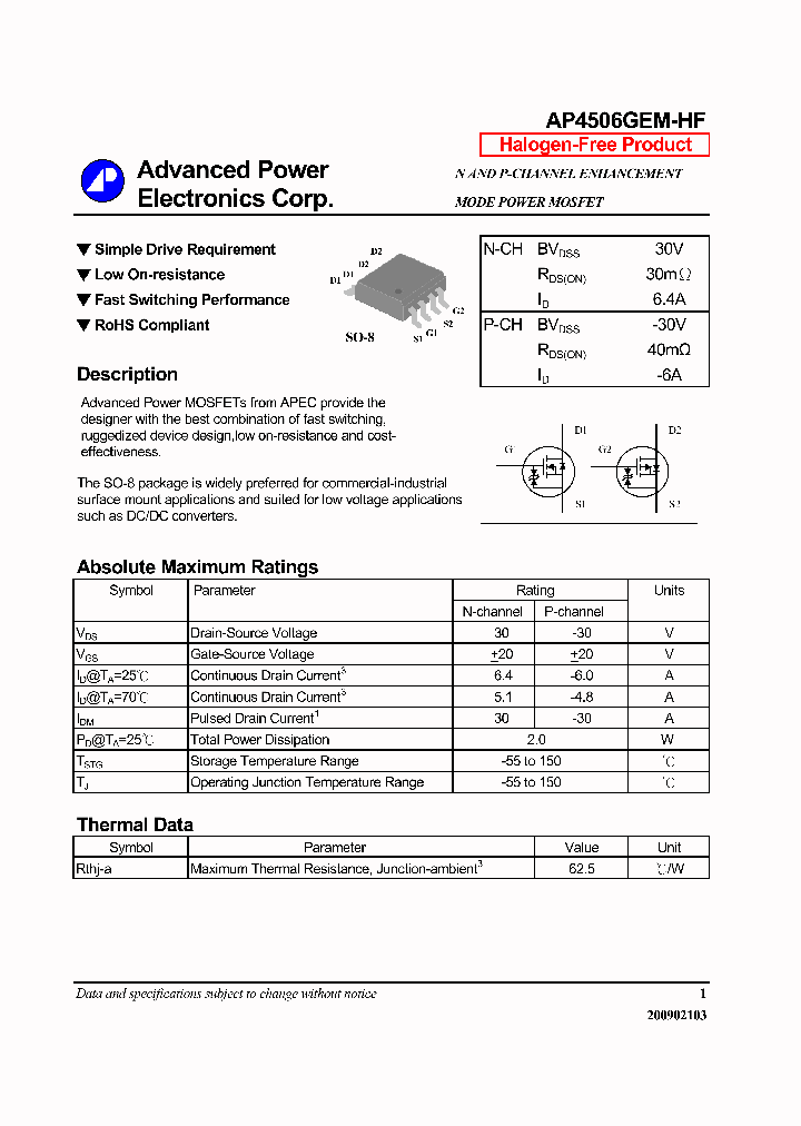 AP4506GEM-HF_6403335.PDF Datasheet