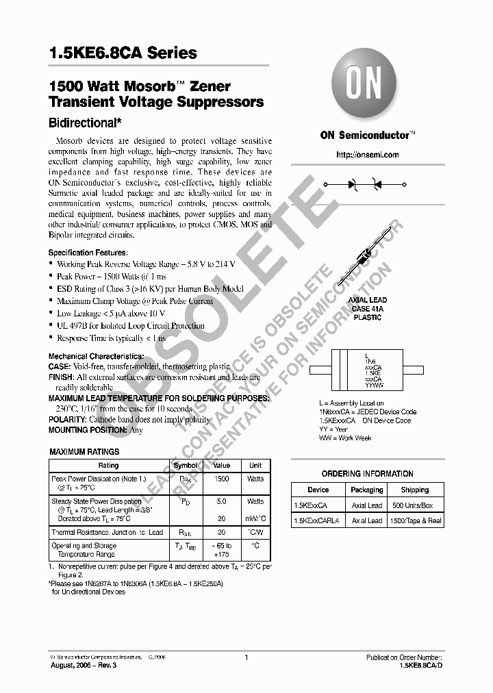 15KE18CARL4_6415030.PDF Datasheet