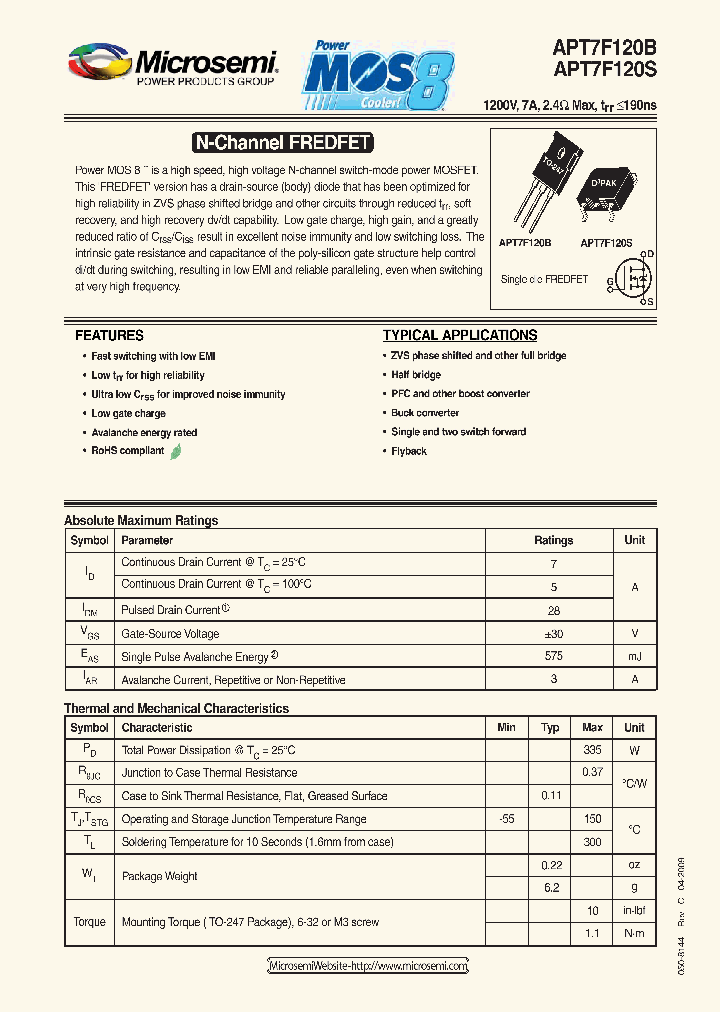 APT7F120B_6419391.PDF Datasheet