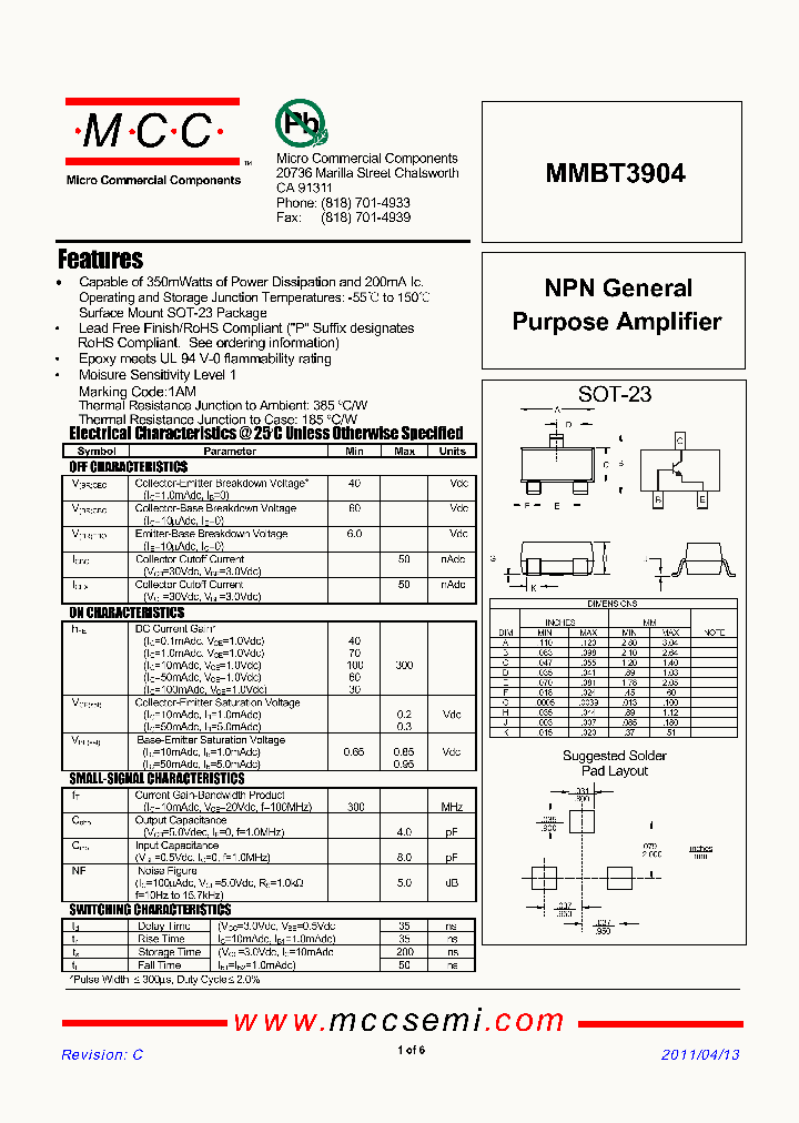 MMBT3904-TP_6423767.PDF Datasheet