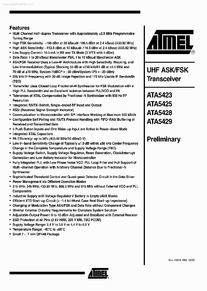 ATA5423_6443606.PDF Datasheet
