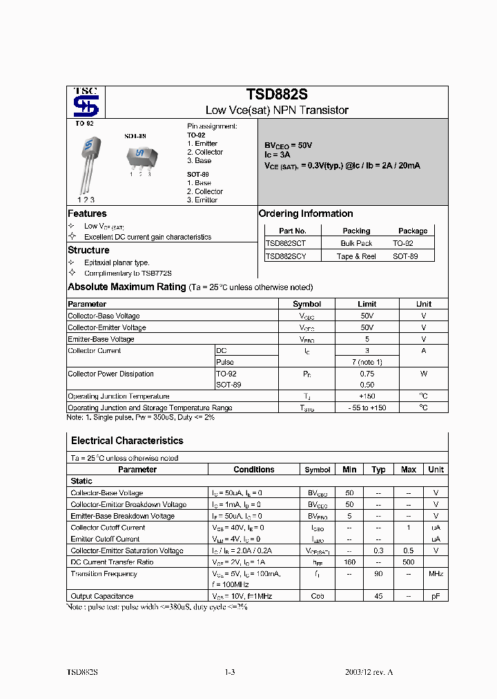 TSD882S_6452227.PDF Datasheet