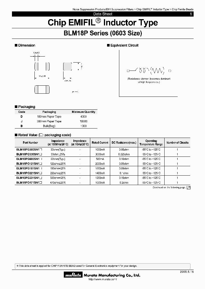BLM18PG331SN1_6458013.PDF Datasheet