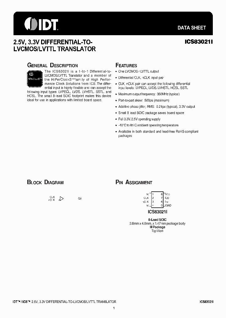 ICS83021AMI_6463415.PDF Datasheet