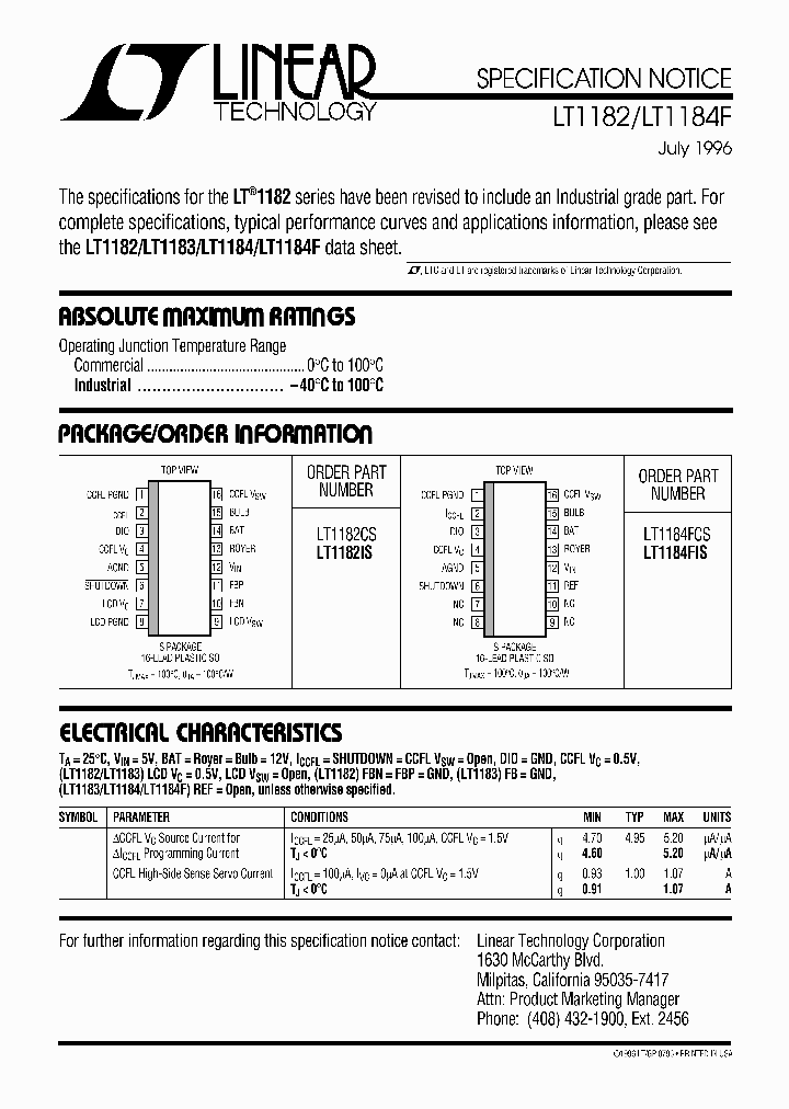 LT1182CSPBF_6471527.PDF Datasheet