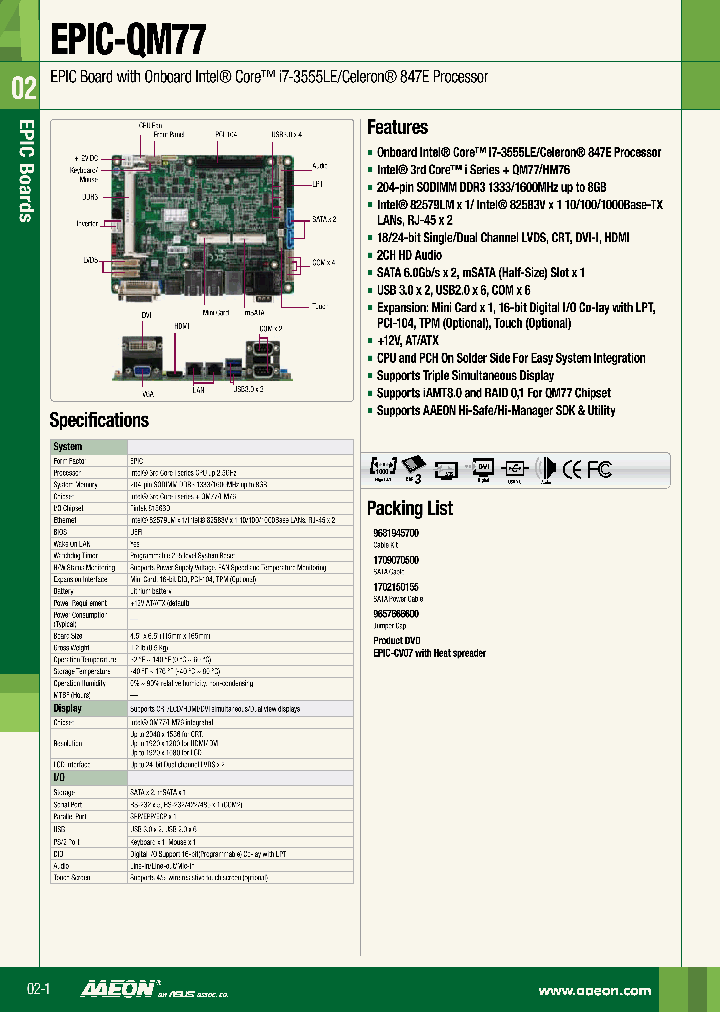 EPIC-QM77_6472123.PDF Datasheet