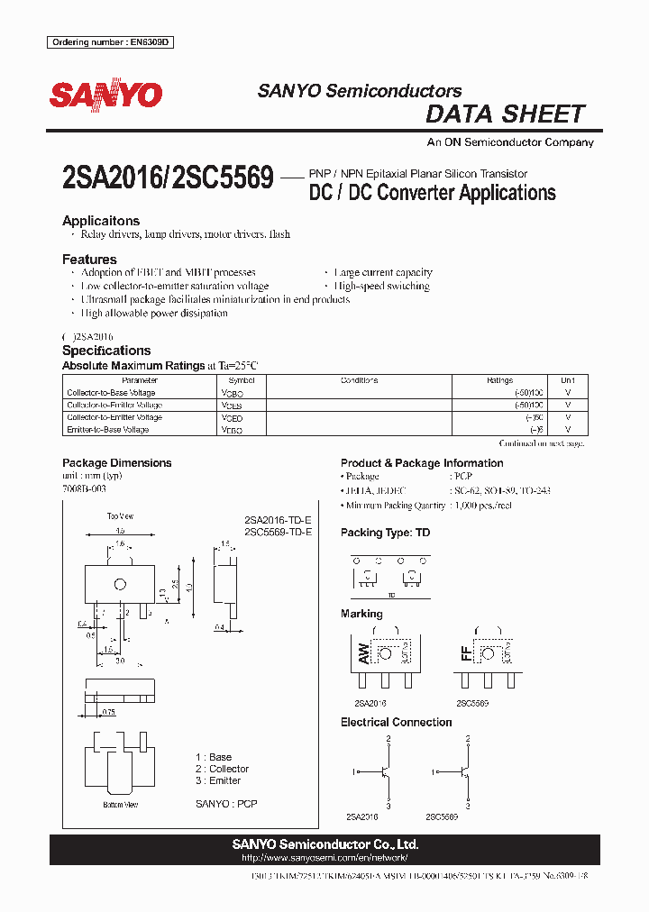 2SA2016-TD-E_6483329.PDF Datasheet