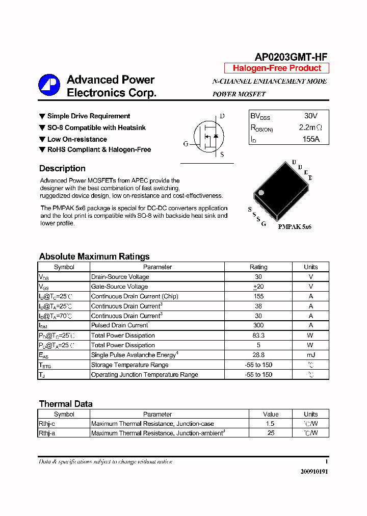 AP0203GMT-HF_6507257.PDF Datasheet