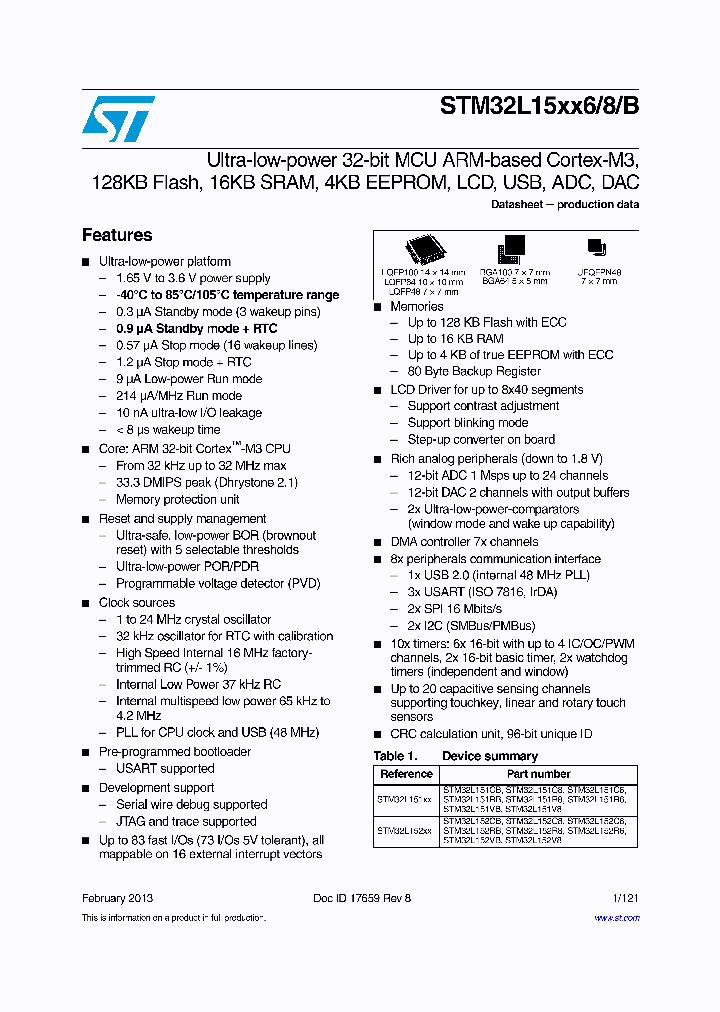 STM32L151C6_6508995.PDF Datasheet