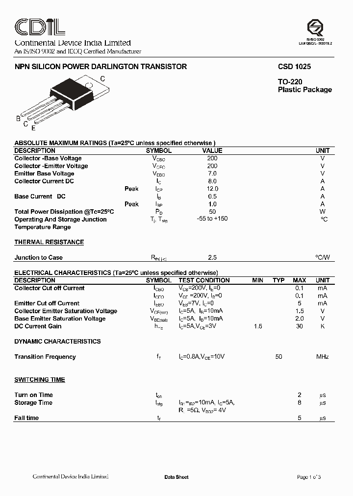CSD1025_6511558.PDF Datasheet