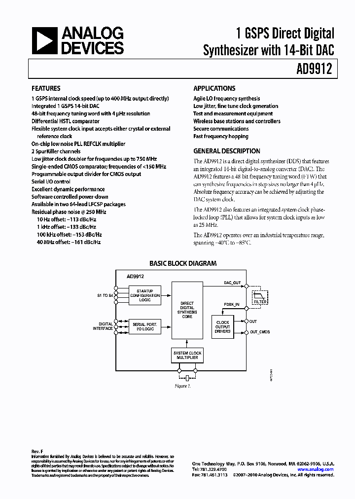 AD9912ABCPZ_6518492.PDF Datasheet
