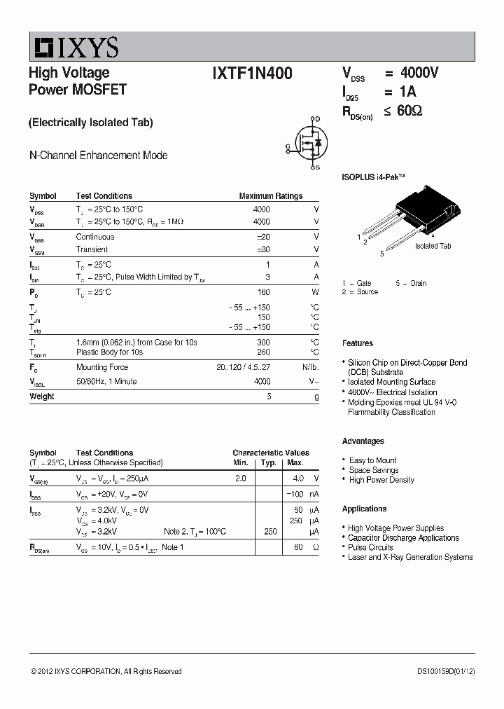 IXTF1N400_6524285.PDF Datasheet