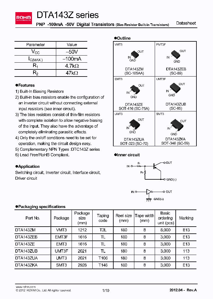 DTA143ZKAT146_6525840.PDF Datasheet