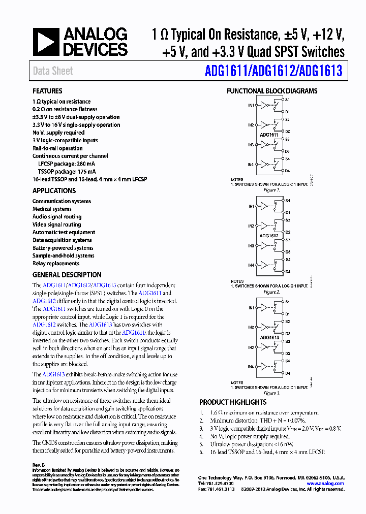 ADG1611_6528819.PDF Datasheet