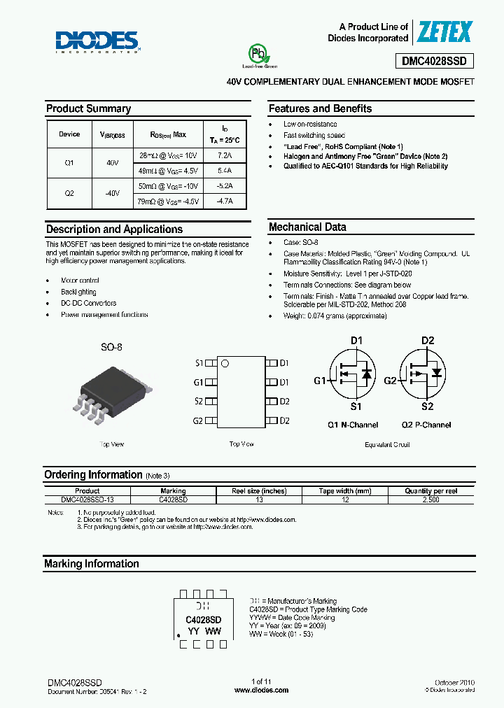 DMC4028SSD_6530693.PDF Datasheet
